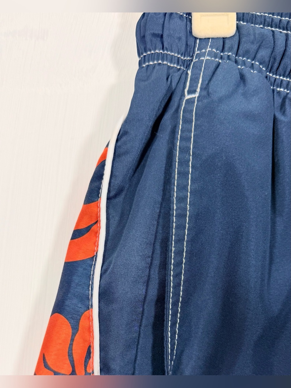 Speedo Navy Blue Swim Board Shorts with Orange Floral Panels - Picture 4 of 12